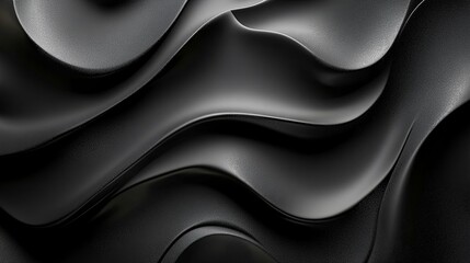 Abstract Black Wavy Surface with Textured Detail