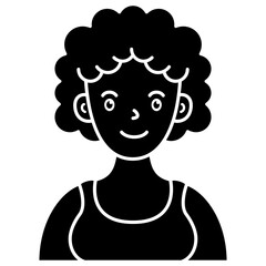 Sticker - illustration of a woman curly hair