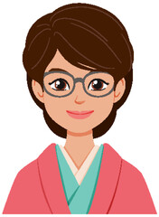 Sticker - Smiling Woman with Glasses