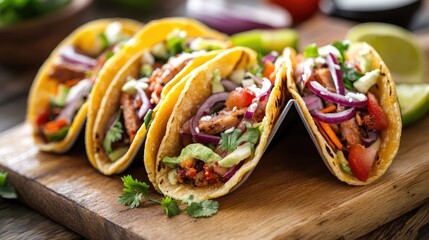 Wall Mural - Homemade Tacos with Fresh Toppings

