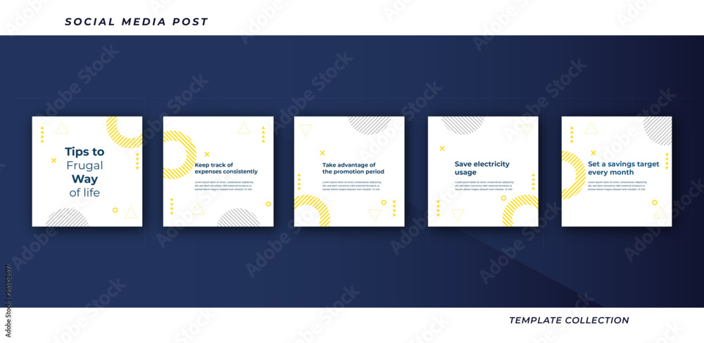 Tips social media tutorial, tips, post banner layout template ...