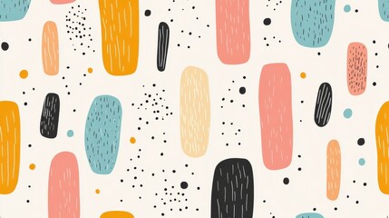 Wall Mural - Vibrant handdrawn collage with abstract stripes, showcasing unique patterns and textures for a contemporary feel.