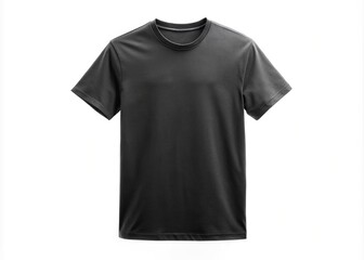 A blank black t-shirt with a clean and crisp ironed finish, isolated on a white studio background, waiting for your custom design or logo addition.