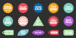 © pixel.99 - sunburst starburst price sticker label badges icon set sticker sale offer discount text tag shopping badge promotion marketing