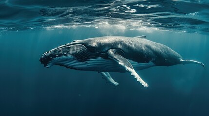 Close-up of Humpback Whale Underwater