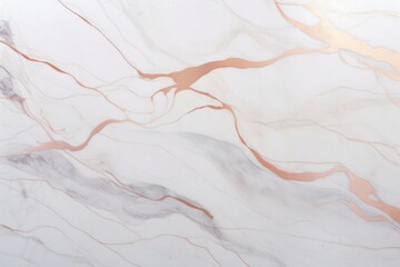 Poster - White with rose gold line marble tile backgrounds.