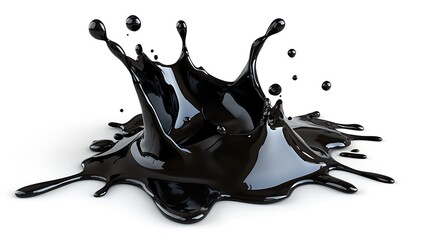 Wall Mural - Abstract Black Liquid Splash