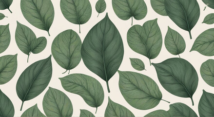 Wall Mural - seamless pattern with leaves