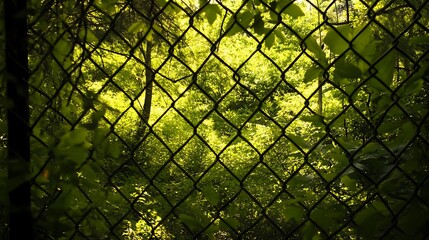 Sticker - Chain Link Fence with a Green View