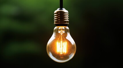 The Glow of Inspiration: A single, incandescent light bulb illuminates a dark background, symbolizing the spark of creativity and innovation. The warm glow evokes feelings of hope and possibility, whi