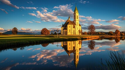 Majestic Cathedral with Stunning Landscape View