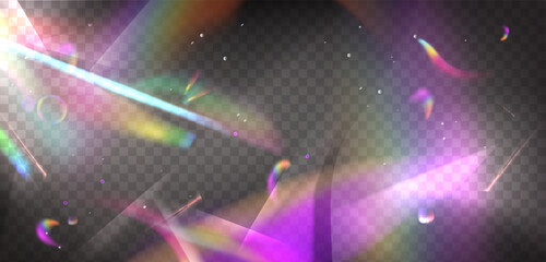 Wall Mural - horizontal background with rainbow flare effect. realistic 3d vector bg with abstract iridescent hol