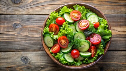 Fresh salad bowl with cucumbers, tomatoes, and lettuce, healthy, organic, vegan, vegetarian, nutritious, meal, diet, ingredients