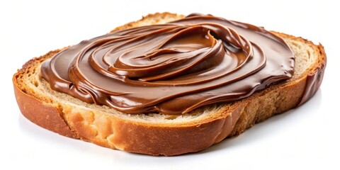 Wall Mural - Chocolate cream spread on a slice of bread with a knife , chocolate, cream, spread, bread, knife, snack, dessert