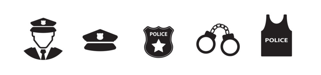 police icon on white background	