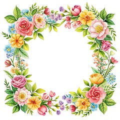 Poster - illustration of floral frame background.  Ai Generated