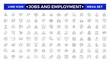 © artshuvo - Jobs and Employment icon set. Recruitment icon set Included the icons as Job Interview, Career Path, Resume, Job hiring, Candidate and Human resource icons.
