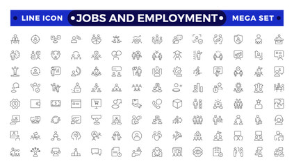 jobs and employment icon set. recruitment icon set included the icons as job interview, career path,