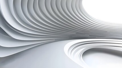 Wall Mural - Abstract White Curved Lines Architectural Design