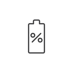 Canvas Print - Battery Percentage line icon