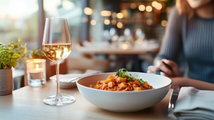 Wall Mural - Goulash with a lit candle nearby, creating a cozy and inviting dining atmosphere.