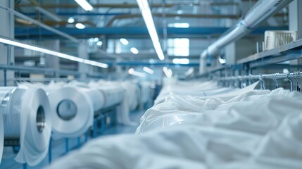 Wall Mural - Interior of a fabric factory