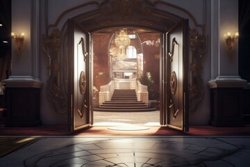 Wall Mural - Casino door architecture building. AI generated Image by rawpixel.