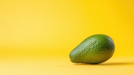 Wall Mural - Single avocado isolated on a bright, colorful background for emphasis.