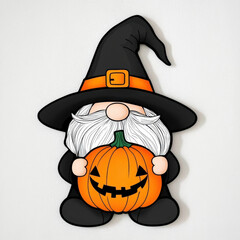 Sticker - Halloween Gnome Pumpkin.