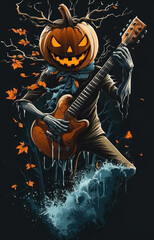 Wall Mural - Pumpkin Rock Star.