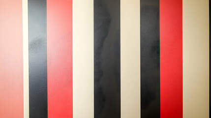 Wall Mural - Red Black and Cream Striped Wall Pattern