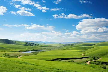 Wall Mural - Wide valley landscape nature outdoors.