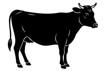 Sticker - cow silhouette, cow vector illustration, bull, cow icon	
