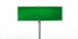 © Yeivaz - Empty blank green road sign on a sturdy metal pole isolated on white background