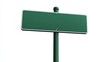 © Yeivaz - Empty blank green road sign on a sturdy metal pole isolated on white background