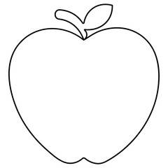 Wall Mural - Apple  single line art, continuous one line drawing of  Isolated outline vector icon 

