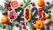 © Arifin Studio - The numbers '2025' made of fruits and vegetables, isolated on a white background, concept for a healthy lifestyle or new year celebration. New Year's Day concept.