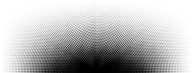 Wall Mural - Black radia halftone gradient dot patterns background