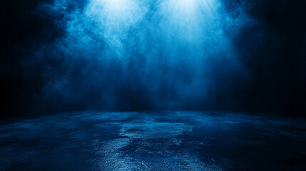 Wall Mural - Blue Foggy Stage With Lights  Product booth background
 