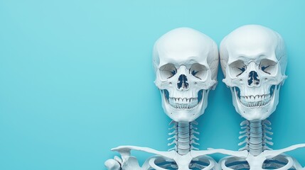 Experience and Insight: Skeleton Illustrations with Copy Space for Text in 8K High Detail