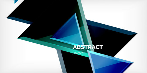 Abstract background - colorful triangles with 3d effect. Vector Illustration For Wallpaper, Banner, Background, Card, Book Illustration, landing page