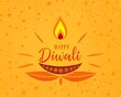© OLGA S - Happy Diwali greeting card with diya