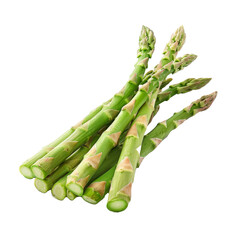 Fresh green asparagus spears arranged on a white surface for culinary preparation and healthy eating inspiration