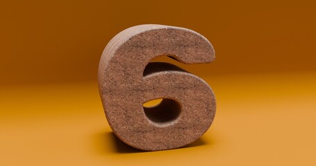 Number two. Numbers. Wooden number six. 3 d numbers render wood set. Numbers set.