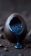 © Davy - mini chocolate egg with a dark blue jelly flowing centre oozing out