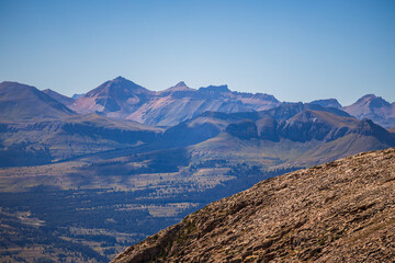 distant mountains with clear blue sky