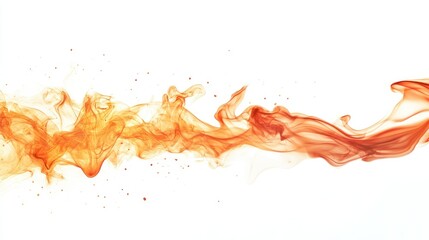 Wall Mural - Abstract Orange and Yellow Smoke Flowing on White Background