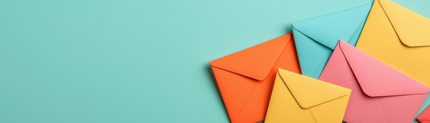 envelopes representing digital communication and messaging in a modern, stylish design