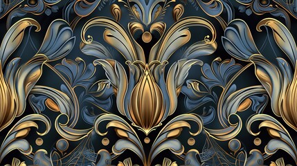 nouveau floral pattern wallpaper