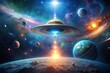 © Chanchai - Cognition, Phenomena, Extraterrestrial, Understanding, An abstract illustration depicting the exploration of extraterrestrial intelligence and comprehension of celestial phenomena